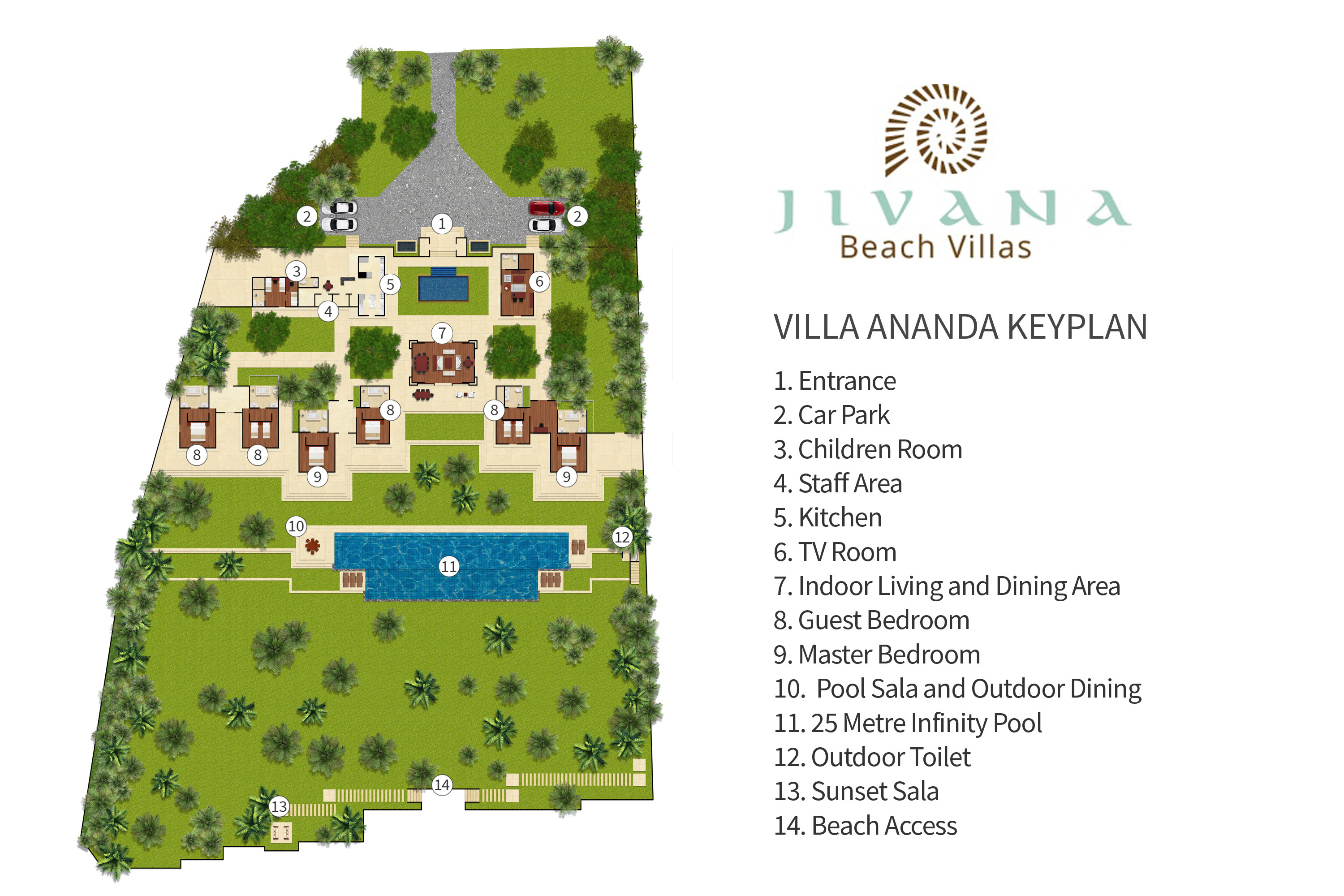 Jivana Beach Villas - Villa Ananda - Floorplan